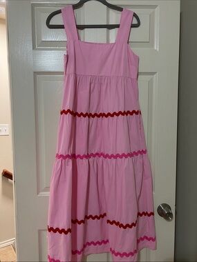 Pink Tiered Sundress with Ribbon Trim
